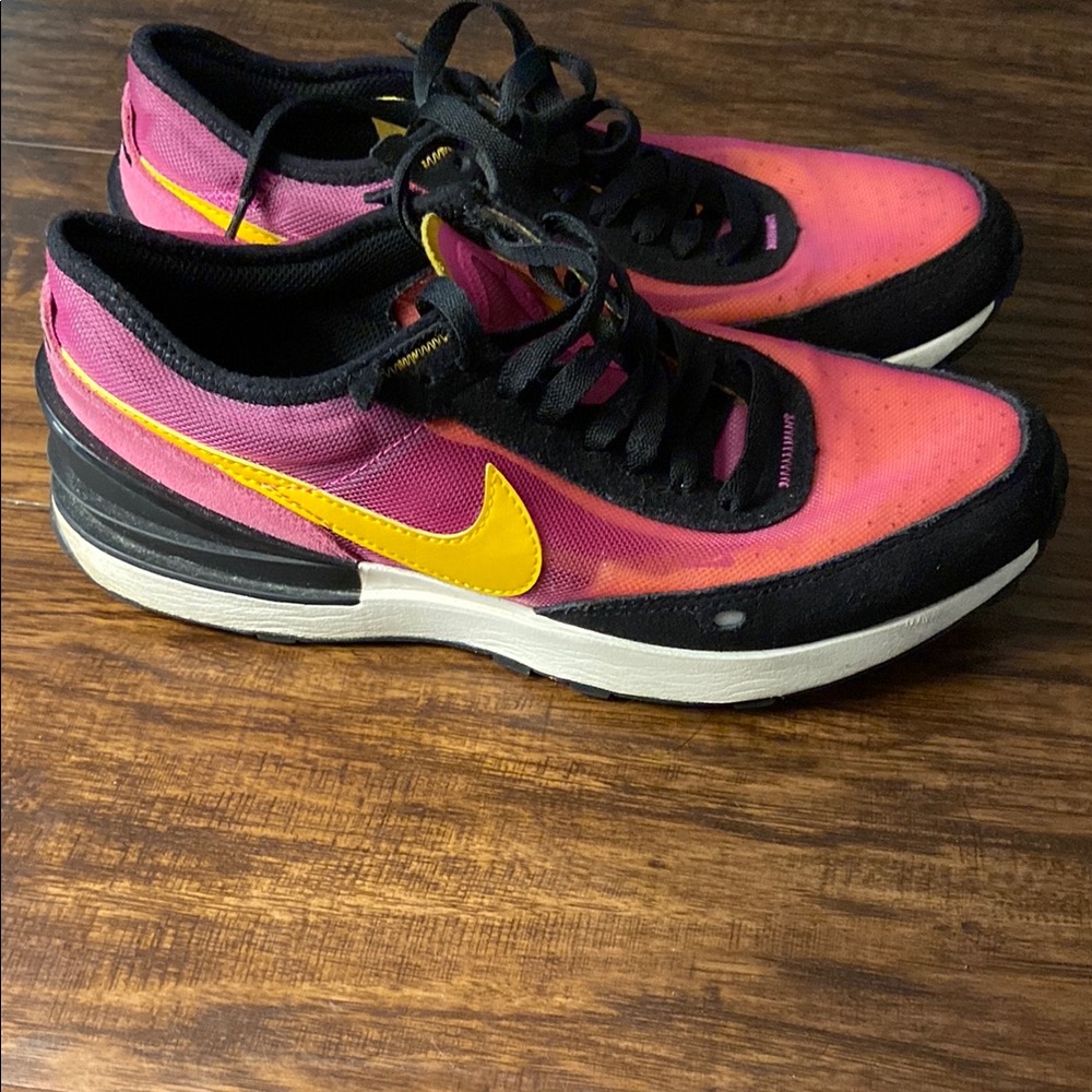 Nike Women's Pink and Yellow Sneakers